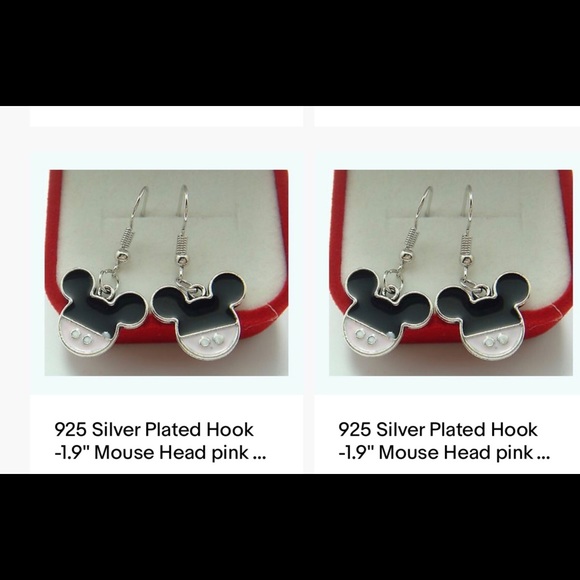 New set silver plated Mickey Mouse earrings - Picture 4 of 7